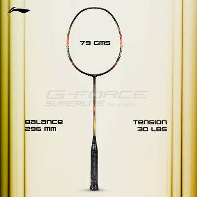 Li-Ning G-Force 5900 Superlite Strung Badminton Racquet (Black / Gold)