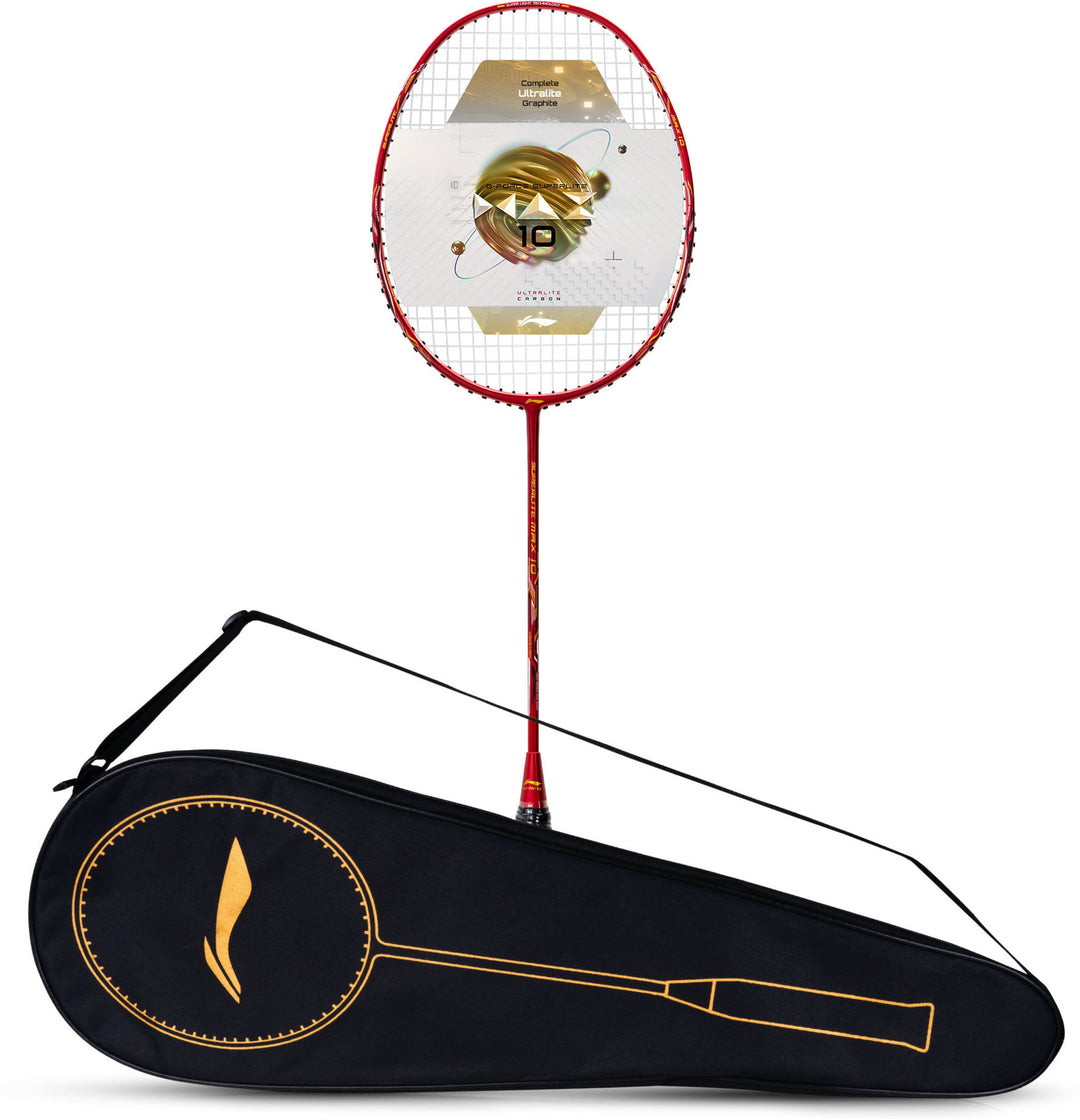 Li-Ning G-Force Superlite Max 10 Strung Badminton Racquet (Red / Gold / Black)