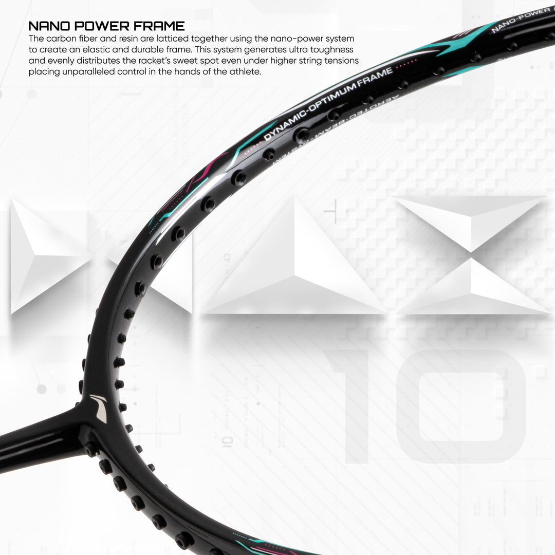 Li-Ning G-Force Superlite Max 10 Strung Badminton Racquet (Black / Silver / Blue)