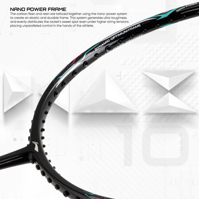 Li-Ning G-Force Superlite Max 10 Strung Badminton Racquet (Black / Silver / Blue)