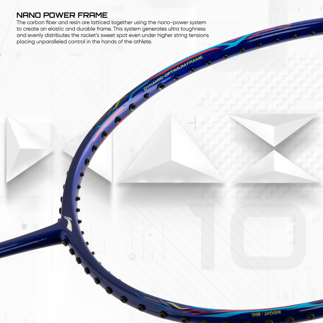 Li-Ning G-Force Superlite Max 10 Strung Badminton Racquet (Blue / Silver / Red)