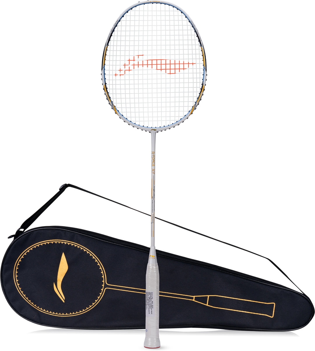 Li-Ning G-Force X5 Strung Badminton Racquet (White / Gold / Blue)