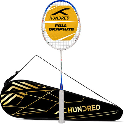 Hundred POWERTEK 1000 JR Strung Badminton Racquet (White / Blue)