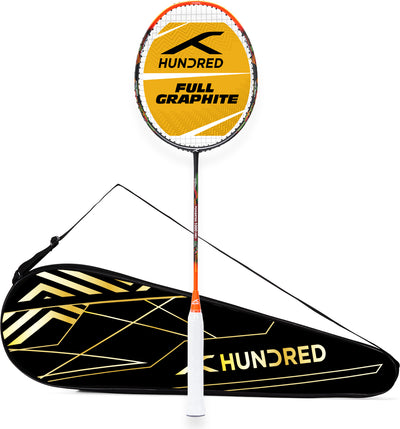 Hundred POWERTEK 1000 PRO Strung Badminton Racquet (White / Black)