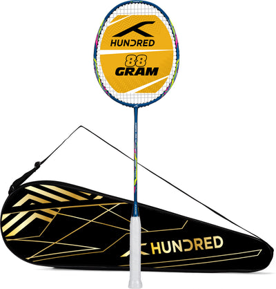 Hundred POWERTEK 2000 PRO Strung Badminton Racquet (Blue)