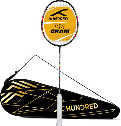 Hundred POWERTEK 2000 PRO Strung Badminton Racquet (Black)