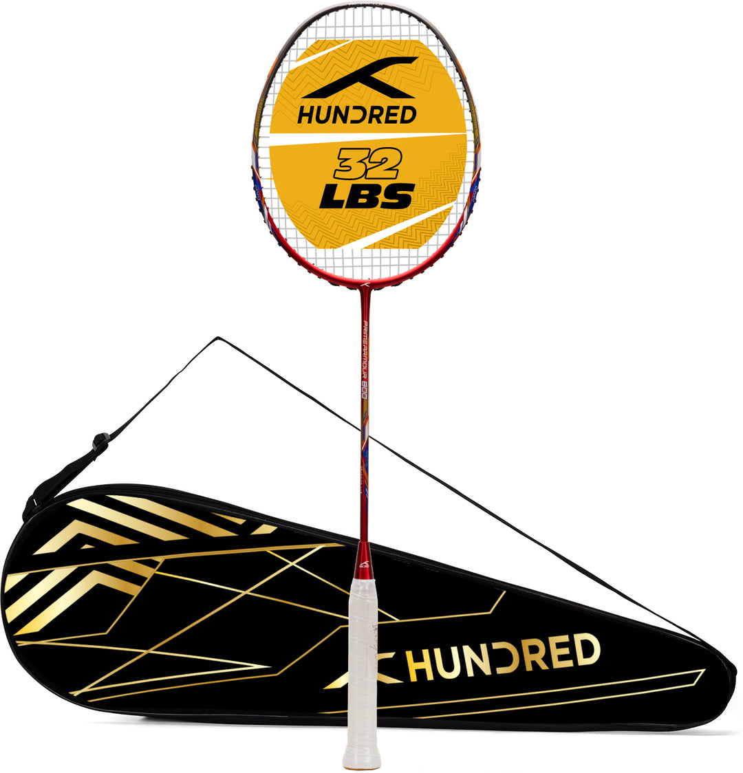 Hundred Primearmour 800 Strung Badminton Racquet (Red)