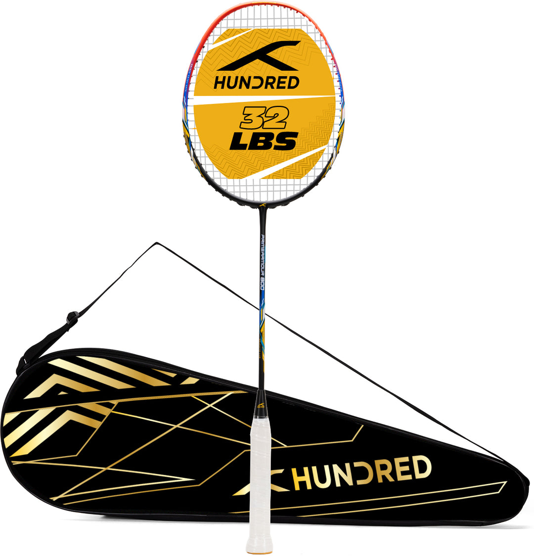 Hundred Primearmour 800 Nano Frame System Strung Badminton Racquet (Black / Red)