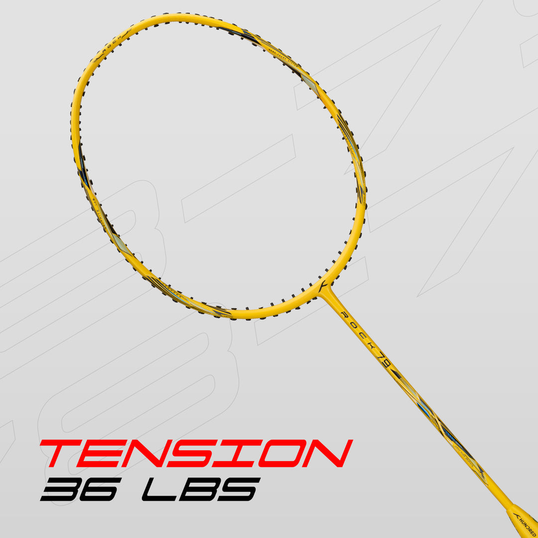 Hundred ROCK 79 Strung Badminton Racquet (Yellow)