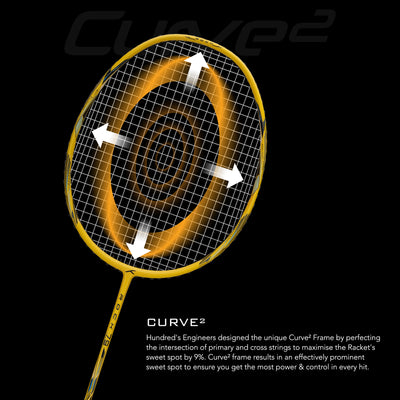 Hundred ROCK 79 Strung Badminton Racquet (Yellow)