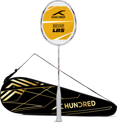 Hundred ROCK 79 Strung Badminton Racquet (White)