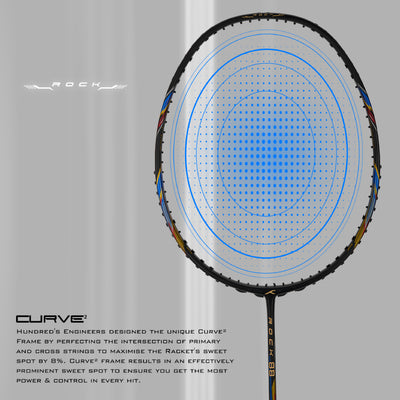 Hundred ROCK 88 Strung Badminton Racquet (Black)