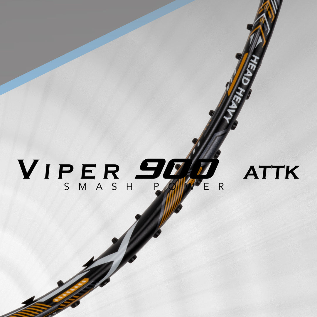 Hundred VIPER 900 Strung Badminton Racquet (Black / Grey)