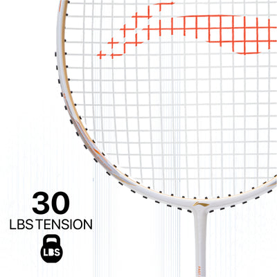 Li-Ning Wind Lite 700 II Strung Badminton Racquet (White / Gold)