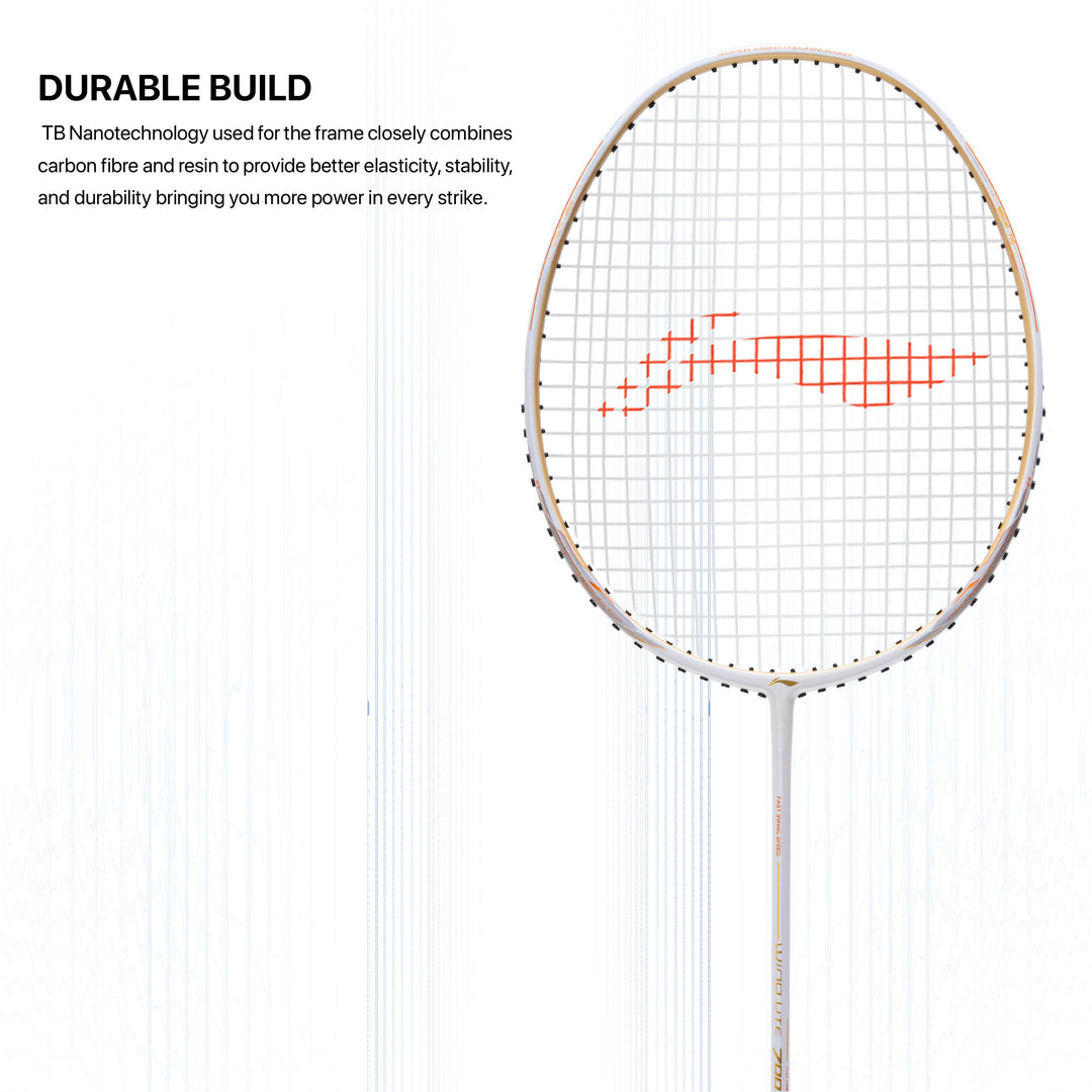 Li-Ning Wind Lite 700 II Strung Badminton Racquet (White / Gold)