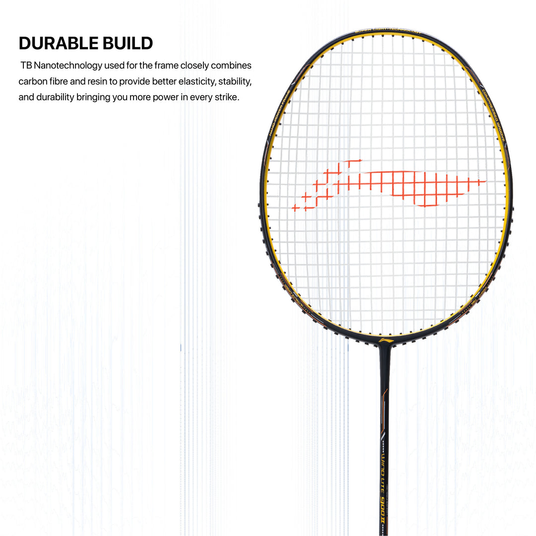 Li-Ning Wind Lite 900 II Strung Badminton Racquet (Black / Gold)