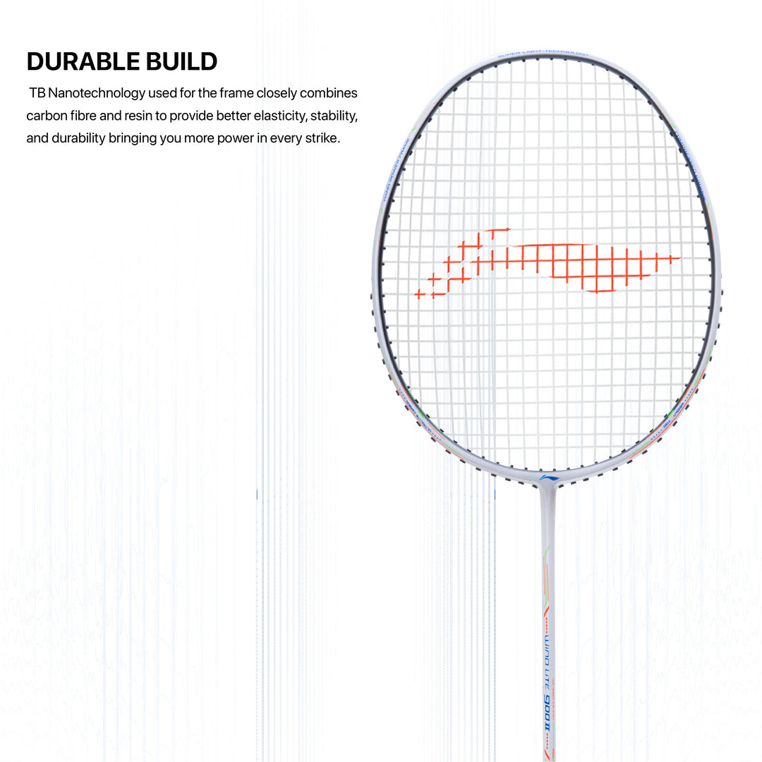 Li-Ning Wind Lite 900 II Strung Badminton Racquet (White / Black)