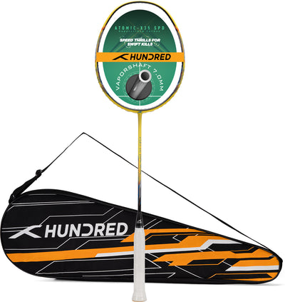Hundred Atomic X 35 SPD X-Flex Shaft Unstrung Badminton Racquet (Yellow / Black)