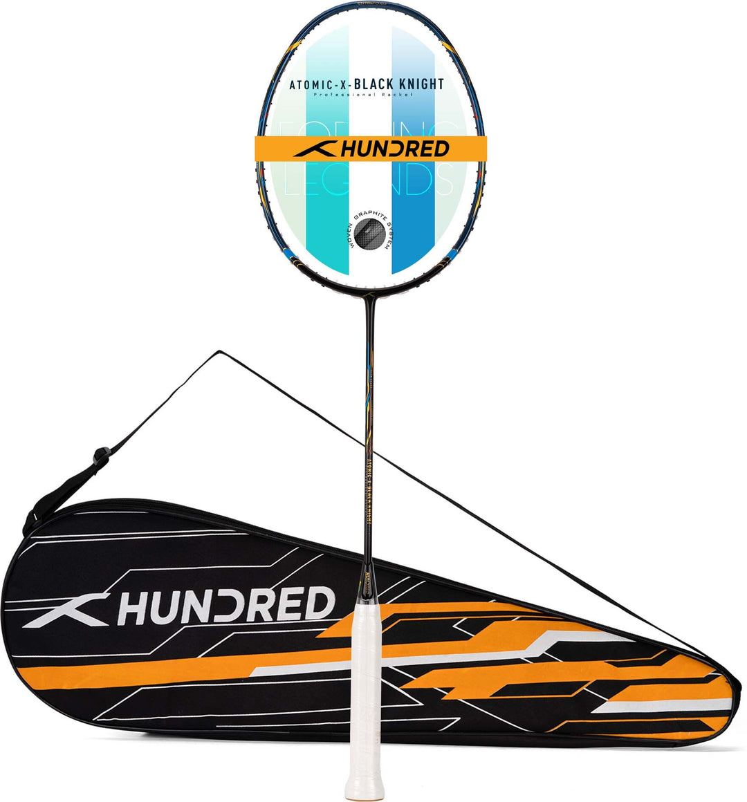 Hundred ATOMIC-X BLACK KNIGHT Woven Graphite Frame Unstrung Badminton Racquet (Blue / Black)