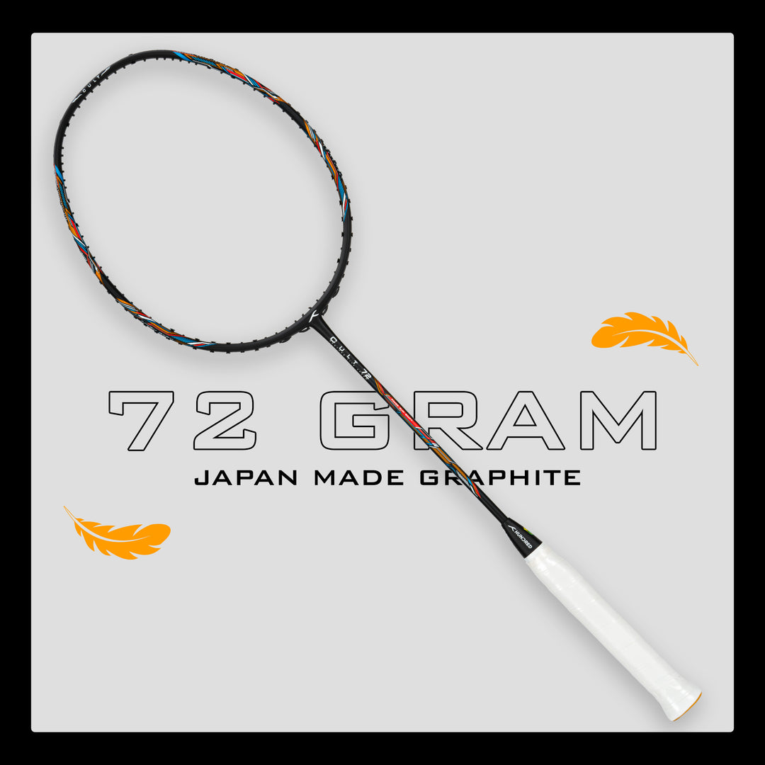 Hundred CULT 72 Strung Badminton Racquet (Black)