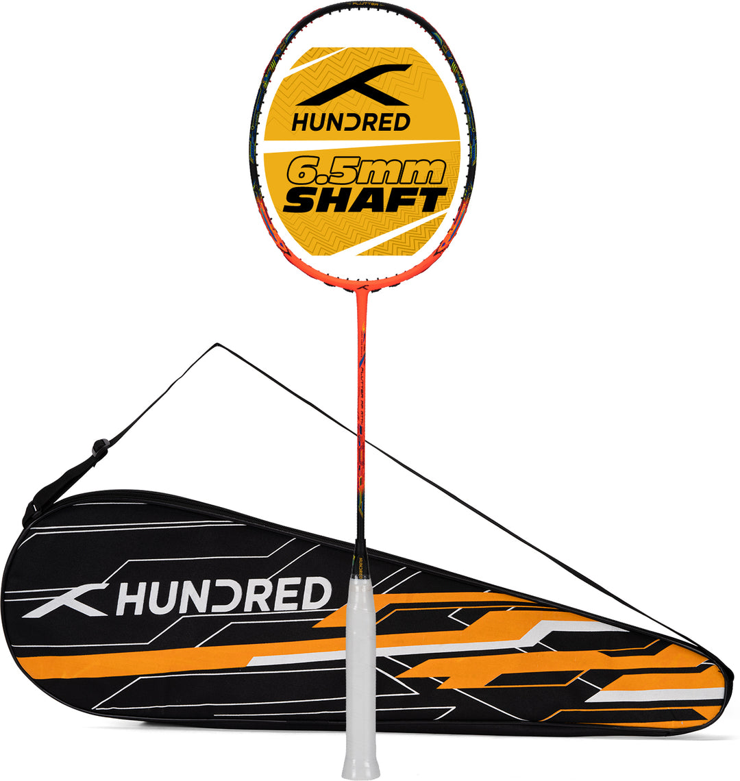 Hundred FLUTTER FF ATTK Unstrung Badminton Racquet (Orange / Black)