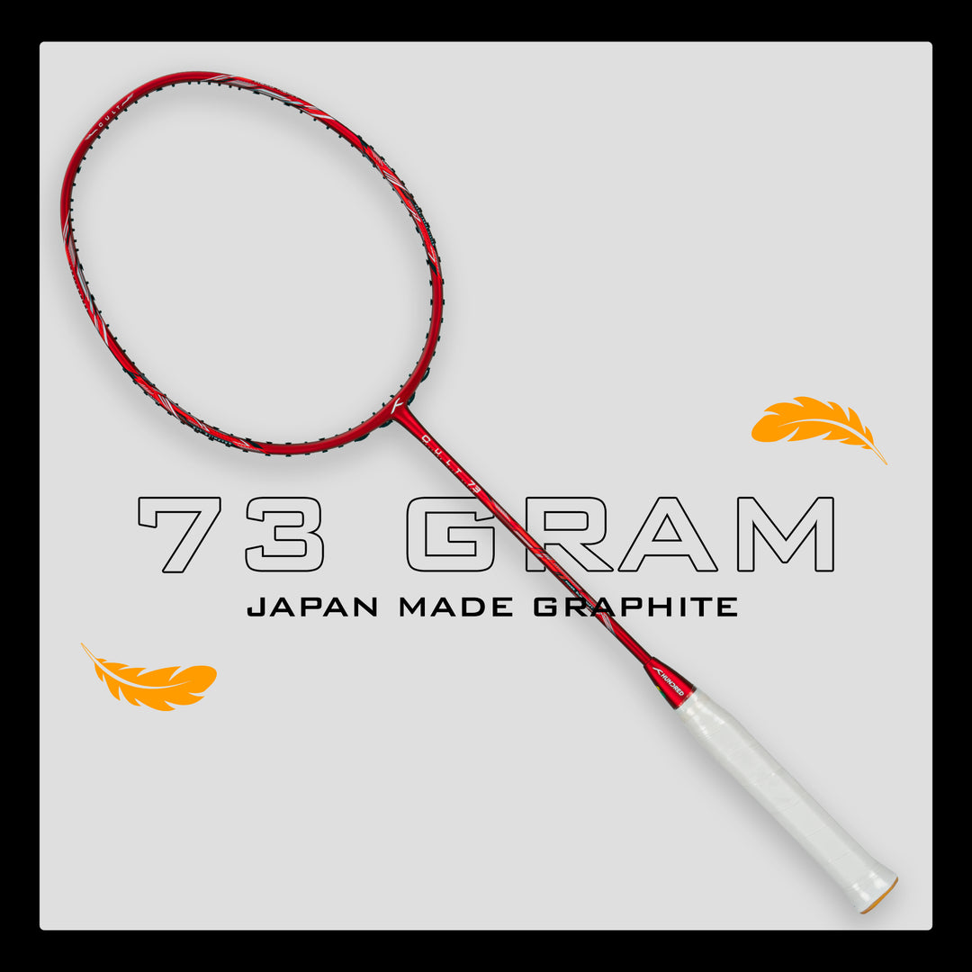 Hundred CULT 73 Unstrung Badminton Racquet (Red)