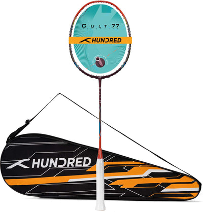 Hundred Cult 77 High Speed Attacks Unstrung Badminton Racquet (Purple / Orange)