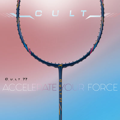 Hundred Cult 77 Superlite Unstrung Badminton Racquet (Blue / Grey)