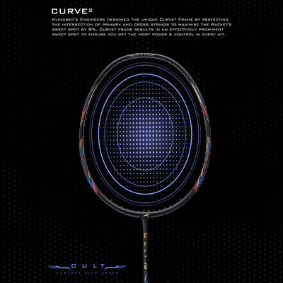 Hundred Cult 79 Featherlite Slim Shaft Unstrung Badminton Racquet (Black / Blue)