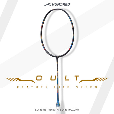 Hundred Cult 79 Featherlite Slim Shaft Unstrung Badminton Racquet (Black / Blue)