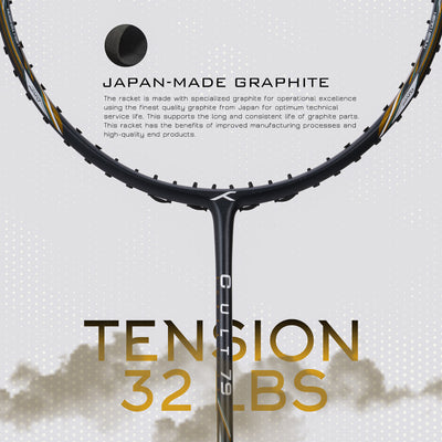 Hundred Cult 79 High Strength Attacks Unstrung Badminton Racquet (Black)