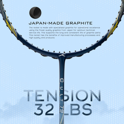 Hundred Cult 79 High Strength Attacks Unstrung Badminton Racquet (Blue / Gold)