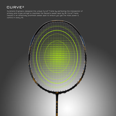 Hundred Cult 82 High Tension Attacks Unstrung Badminton Racquet (Black)