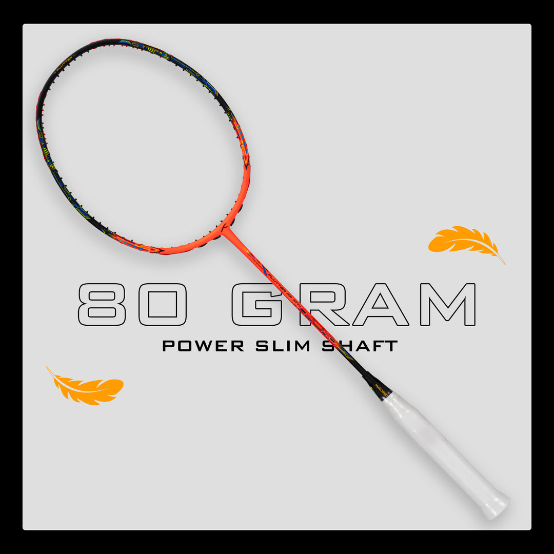 Hundred FLUTTER FF ATTK Strung Badminton Racquet (Orange / Black)