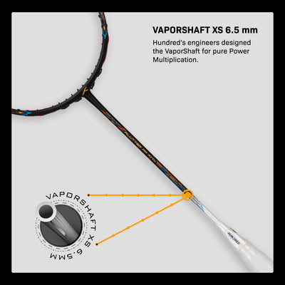 Hundred FLUTTER FF ATTK Unstrung Badminton Racquet (Black / White)