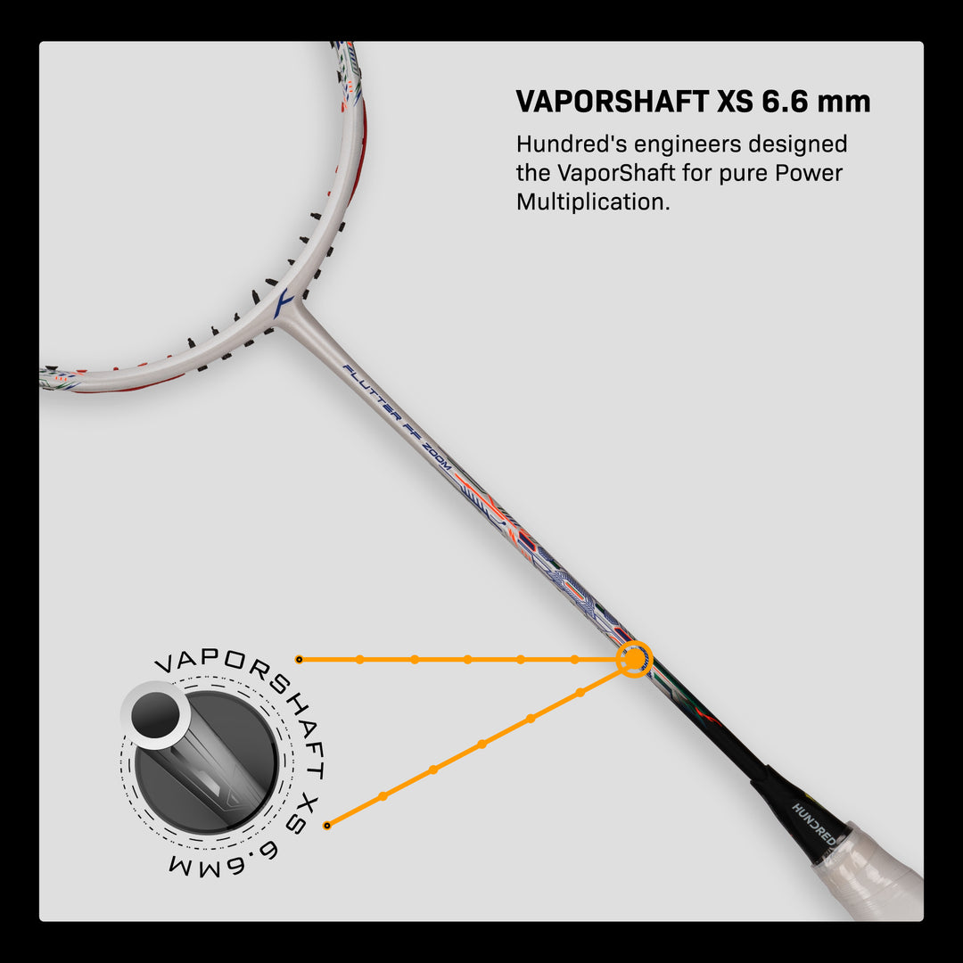 Hundred FLUTTER FF ZOOM Strung Badminton Racquet (White / Black)