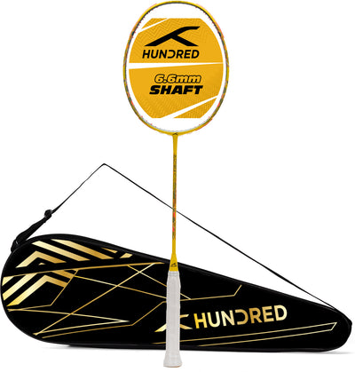 Hundred Flutter S Attk Superior Smash Performance Unstrung Badminton Racquet (Yellow / Black)