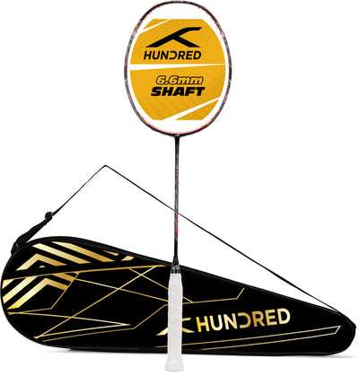 Hundred Flutter S Attk Superior Smash Performance Unstrung Badminton Racquet (Black / Red)