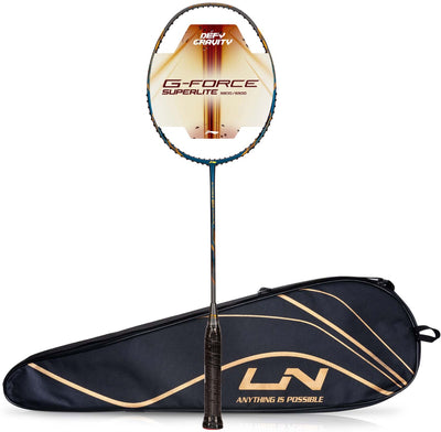 Li-Ning G-Force 5800 Superlite / 78 grams / G6 Unstrung Badminton Racquet (Blue / Grey / Gold)