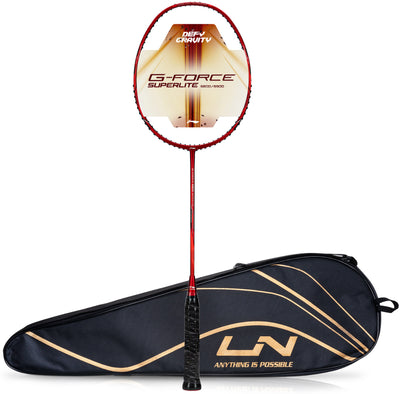 Li-Ning G-Force 5900 Superlite / 79 grams / G6 Unstrung Badminton Racquet (Red / Silver)