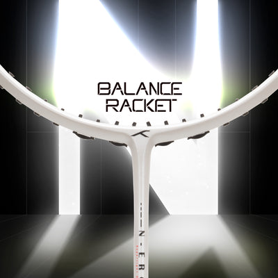 Hundred N-ERGY 80 Balanced Racket Unstrung Badminton Racquet (White / Silver)