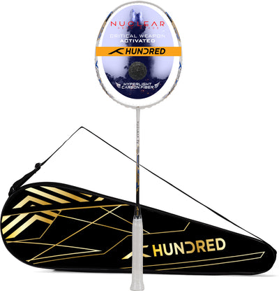 Hundred Nuclear 72 Superlight 6U Unstrung Badminton Racquet (White / Black / Blue)