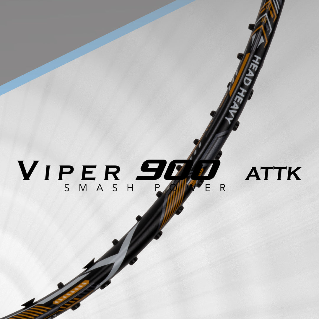 Hundred VIPER 900 Shot Power Amplifier Unstrung Badminton Racquet (Black / Grey)