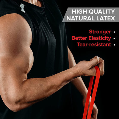 Pull Up Assist Band Stretching Resistance Band - Mobility and Powerlifting Band (Red)