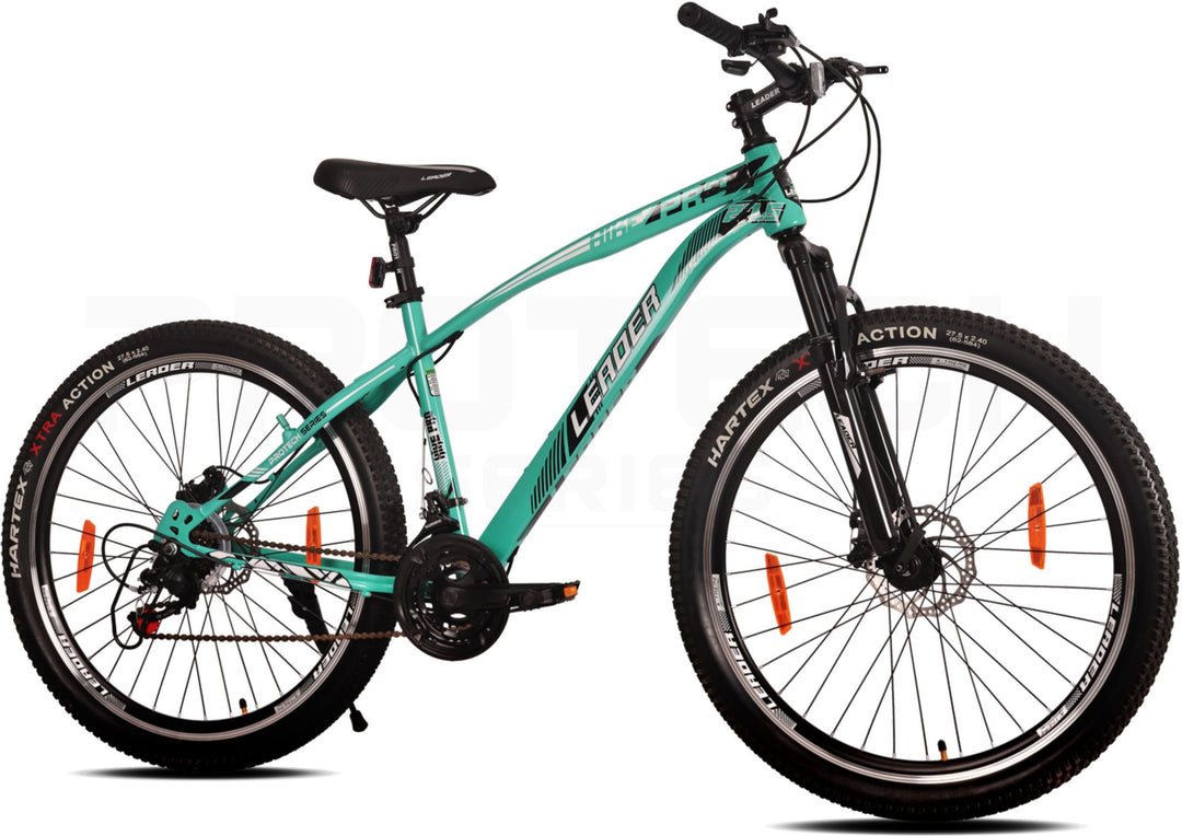 Hike Pro 27.5T 21-Speed MTB Cycle with Dual Disc Brake and Front Suspension - 27.5 T Hybrid Cycle City Bike 21 Gear - Green