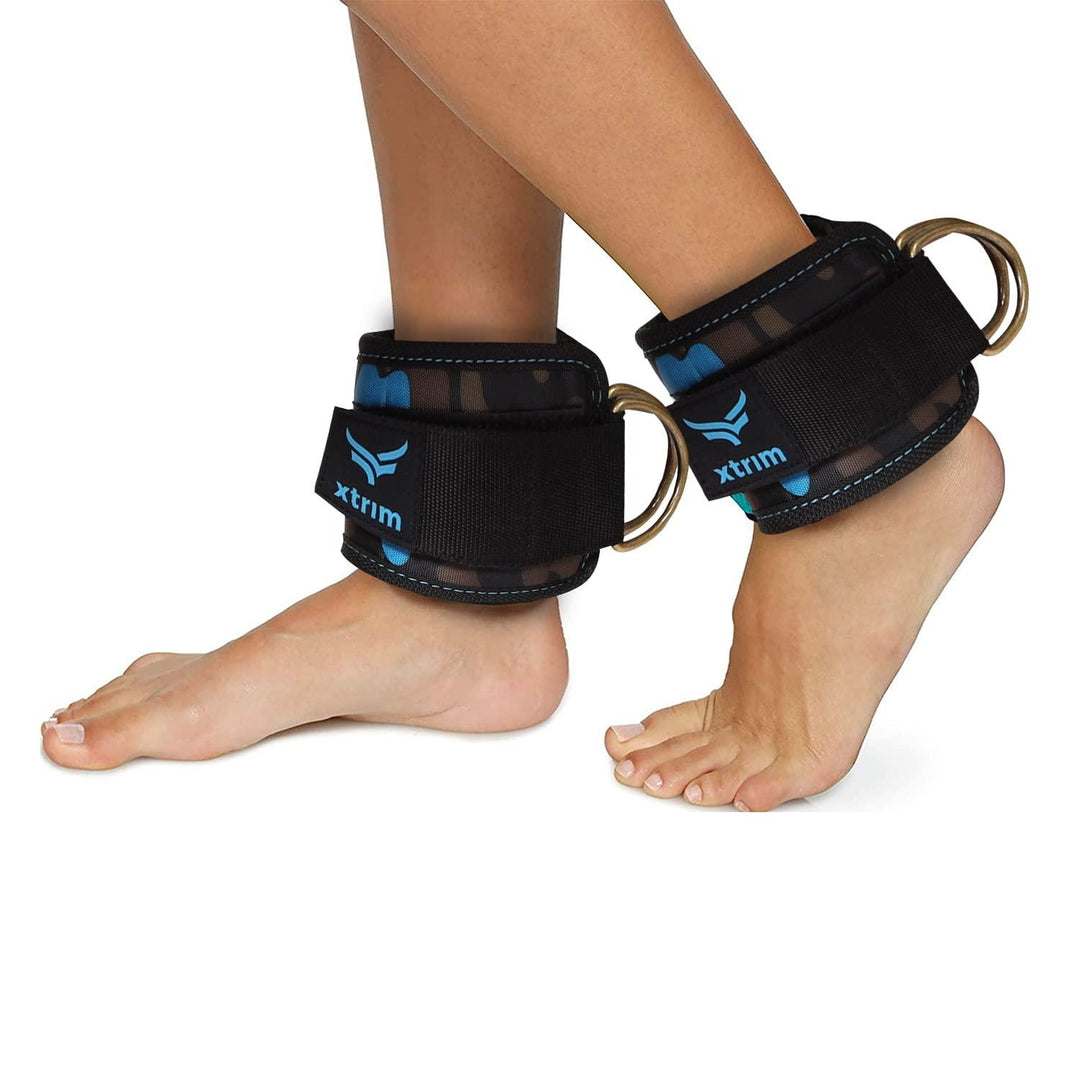 Unisex Ankle Straps with Metal D-Rings - Blue – KriyaFit
