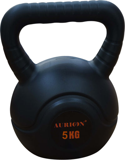 Aurion by 10Club Premium Strength Training Kettlebells for Weightlifting - 1Pc (5 Kg | Black) | Gym Equipment | Heavy Workout | Fitness Iron | Heavy Lifting for Men and Women | Home Gym | Plates Exercise