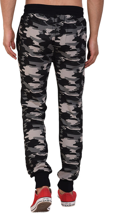 Men Camouflage Black Track Pants (Pack of 1)