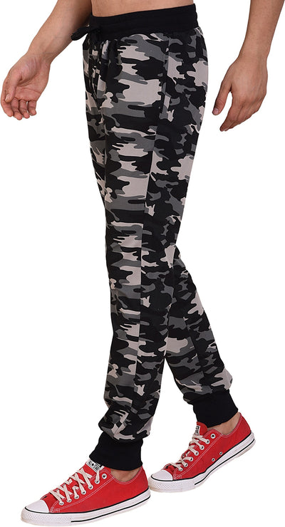 Men Camouflage Black Track Pants (Pack of 1)