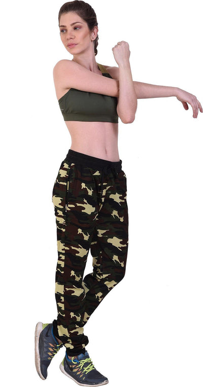 Women Multicolor Camouflage Joggers - Kriya Fit